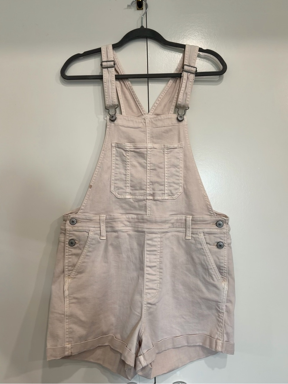 American Eagle Outfitters Cream Short Overalls Medium